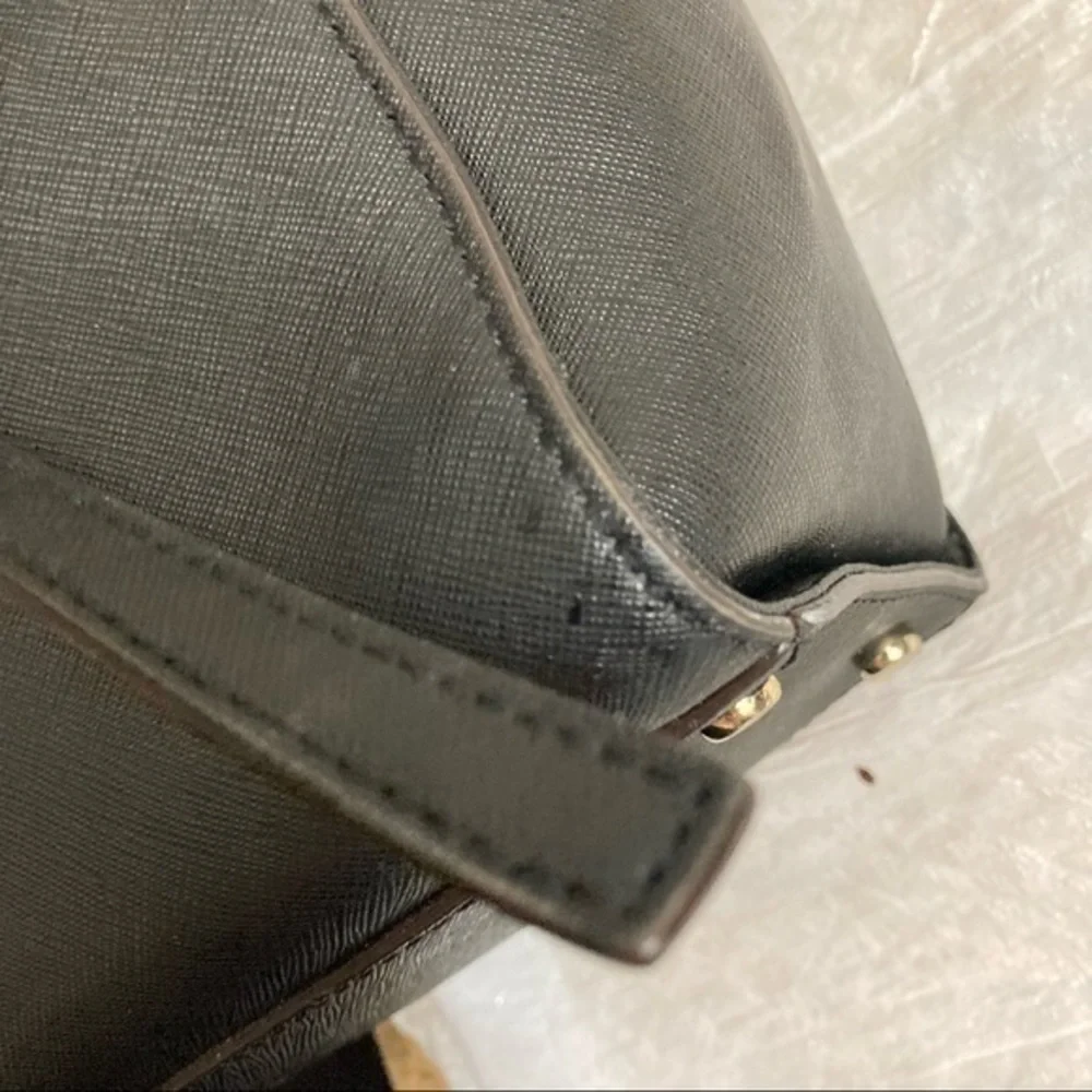 Kate spade black saffiano leather two way tote crossbody bag